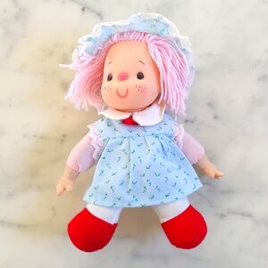 Vintage 1980's Ice Cream Doll Komfy Kids Doll Pink Yarn Hair Doll.